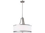 Lampada A Sospensione Prospect Park In Nichel Satinato E Cromo 4Xe27 60W Feiss