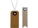 Etichette Kraft Con Filo - 4 X 2 Cm + 20 Etichette Kraft A Gagliardetto