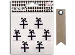 Regali Adesivi - Bianco E Nero + 20 Etichette Kraft A Gagliardetto