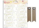 Adesivi "Save The Date"" Per Matrimonio - 15 X 15 Cm + 20 Etichette Kraft Con Gagliardetto"