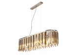 Lampada A Sospensione, Cristalli, Vetro, Cromo, H 150 Cm, Clarissa