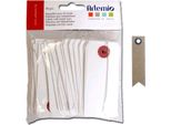 Etichette Con Filo Metallico - Bianco + 20 Etichette Kraft A Gagliardetto