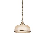 Bistro Ii 1 Luce A Sospensione Retrò In Ottone Rustico Antico Con Paralume In Vetro Ø27 Cm