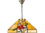 Casa Padrino Lampada A Sospensione Tiffany Multicolore 40 X 40 X H. 95 Cm - Lampada A Sospensione Tiffany Con Design Floreale E Paralume In Vetro Fatto A Mano