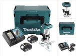 Makita Drt 50 Rgj Fresa Multifunzione A Batteria Brushless 18V + 2X Batterie Ricaricabili 6,0 Ah + Caricatore Rapido In Makpac 3