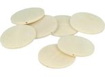 10 Perle Di Legno Rotonde Piatte Da 40 Mm