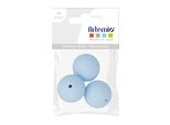 Perle Di Silicone Rotonde X 3 - 15 Mm - Blu Pastello