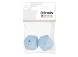 Perline Di Silicone Esagonali X 2 - 17 Mm - Blu Pastello