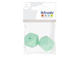 Perle Di Silicone Esagonali X 2 - 17 Mm - Verde Acqua