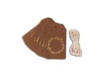 20 Etichette Kraft 4,5 X 8 Cm Corona Floreale Dorata E Spago
