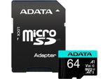 Adata | Premier Pro UHS-I U3 V30S | 64 Gb | Microsdxc | Memoria Flash Classe 10 | Adattatore