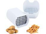 Excellent Houseware Affettapatate, Plastica/Acciaio Inox, 10X7,7X13 Cm, Bianco