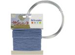Filato Blu Per Maglieria 5 Mm X 5 M + Filo Di Alluminio