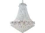 Casa Padrino Lampada A Sospensione Barocca Argento Ø 60 - Lampada A Sospensione Rotonda In Cristallo In Stile Barocco - Nobile & Magnifico