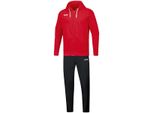 Jako Tuta Da Jogging Donna Base Con Cappuccio, Colore:Rosso, Taglia:44
