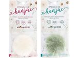 2 Spugne Konjac Nature E Konjac Con Argilla Verde E Tè Verde