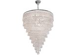 Casa Padrino Lampadario Barocco In Cristallo Argento Ø 50 - Magnifico Lampadario Rotondo In Stile Barocco