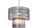 Casa Padrino Lampadario Grigio/Argento Ø 57 X H. 47 Cm - Lampadario Rotondo Per Hotel E Ristoranti - Qualità Eccellente