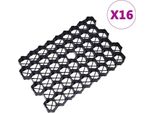 Nido D'erba 16 Pezzi Nero 60X40X3 Cm Plastica