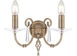 Casa Padrino Lampada Da Parete Doppia Barocca In Ottone Antico 32 X 17,5 X H. 22 Cm - Elegante Lampada Da Parete Per Soggiorno - Applique In Stile Barocco