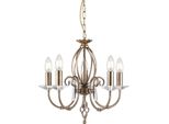 Casa Padrino Lampadario Barocco In Ottone Antico Ø 48 X H. 42 Cm - Elegante Lampadario Da Salotto - Lampadario In Stile Barocco