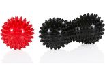 Gymstick Spikey Massage Ball Rosso, Nero Rosso, Nero Taglia Unica