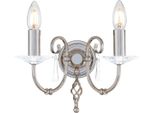Casa Padrino Lampada Da Parete Doppia Barocca Argento 32 X 17,5 X H. 22 Cm - Elegante Lampada Da Parete Per Il Soggiorno - Applique In Stile Barocco