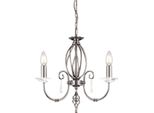 Casa Padrino Lampadario Barocco Argento Ø 38 X H. 42 Cm - Elegante Lampadario Da Salotto - Lampadario In Stile Barocco