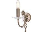 Casa Padrino Lampada Da Parete Barocca In Ottone Antico 10 X 21,5 X H. 22 Cm - Elegante Lampada Da Parete Per Soggiorno - Applique In Stile Barocco