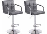 Clp Set Di 2 Sgabelli Da Bar Lucy V2 Regolabili In Altezza E Girevoli, Grigio Cromo