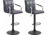 Clp Set Di 2 Sgabelli Da Bar Lucy V2 Regolabili In Altezza E Girevoli, Grigio Nero