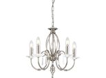 Casa Padrino Lampadario Barocco Argento Ø 48 X H. 42 Cm - Elegante Lampadario Da Salotto - Lampadario In Stile Barocco