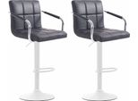 Clp Set Di 2 Sgabelli Da Bar Lucy V2 Regolabili In Altezza E Girevoli, Grigio Bianco
