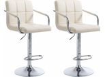 Clp Set Di 2 Sgabelli Da Bar Lucy V2 Regolabili In Altezza E Girevoli, Cromo Crema