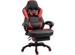 Clp Sedia Da Ufficio Gaming Tilos In Ecopelle, Regolabile In Altezza E Girevole, Nero/Rosso