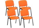 Clp Set Di 4 Sedie Per Visitatori Ken In Pelle Finta Impilabili E Dal Design Moderno, Arancione