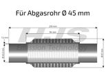 Hjs 83 00 8409 Tubo Flessibile Ø45 Mm Tubo Di Scarico Per Vw Lupo (6X1, 6E1) Polo Hatchback (6N1) Per Seat Arosa (6H)