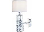 Casa Padrino Lampada Da Parete Di Design Argento / Bianco 15 X 19 X H. 31 Cm - Lampada Da Parete Moderna In Metallo Con Eleganti Elementi In Vetro E Paralume Rotondo