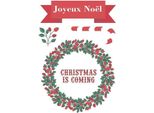 Il Natale Sta Arrivando Foglio Di Adesivi In Tessuto