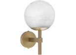 Casa Padrino Lampada Da Parete In Ottone Antico / Alabastro 18 X 26 X H. 35 Cm - Elegante Lampada Da Parete In Metallo Con Paralume Rotondo In Alabastro - Collezione Luxury