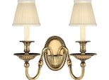 Casa Padrino Lampada Da Parete Barocca Doppia In Ottone 34,5 X 19,5 X H. 27,5 Cm - Magnifica Lampada Da Parete Per Hotel E Ristoranti In Stile Barocco - Qualità