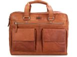 Spikes & Sparrow Pelle Borsa Da Ufficio Borsa A Tracolla Con Scomparto Per Laptop Bronco Business Bag Brandy Marrone