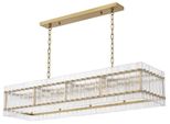 Casa Padrino Lampadario In Ottone Antico 140,5 X 39 X H. 27 Cm - Lampadario Rettangolare Per Hotel E Ristoranti - Luxury Collection