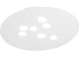 Plafoniera Luna In Metallo Bianco 72,5X60Cm, 7 Luci GX53 Max 7X8W, IP20, Design Moderno Rotondo, Lampadine Escluse