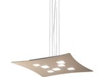 Lampadario Sospensione Isotta 10 Luci GX53 Tortora - Lampada Soffitto Design Moderno 62X69Cm, Luce Biemissione, Max 10X8W, IP20, Lampadine Escluse