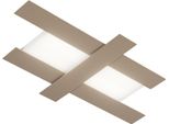 Applique Led Design Moderno 50W Tortora - Struttura Geometrica In Acciaio, Luce Calda 3000K, 2620Lm, Larghezza 104 Cm, IP20