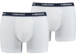 Boxer Head Da Uomo, Confezione Da 2 - Cotone Elasticizzato, Basic, Monocolore Bianco/Navy S