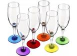 6 Bicchieri Da Champagne Con Base Colorata Calici Da Champagne Da 200 Ml Champagne Prosecco Bicchiere Da Prosecco