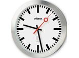Peweta 51.150.325 Peweta Funkwanduhr Bahnhof Silber 30,0 Cm Aluminium