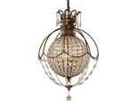 Casa Padrino Lampada A Sospensione Barocca Con Vetro Cristallo Bronzo Ø 45,7 X H. 70 Cm - Magnifica Lampada A Sospensione In Stile Barocco - Nobile & Magnifico
